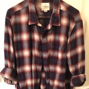 EUC American Eagle Plaid Button Up XL